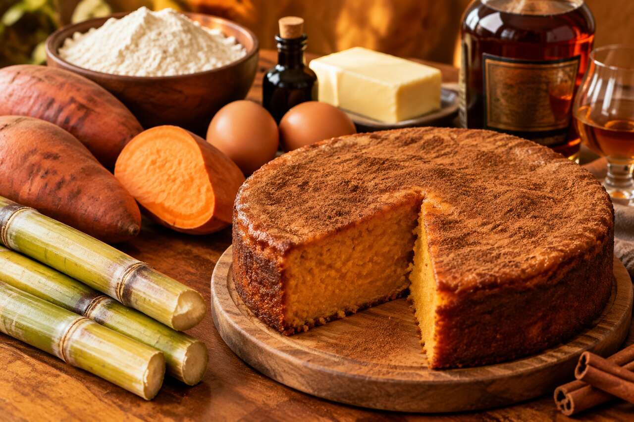 Gâteau de patates douces au vieux rhum : recette gourmande