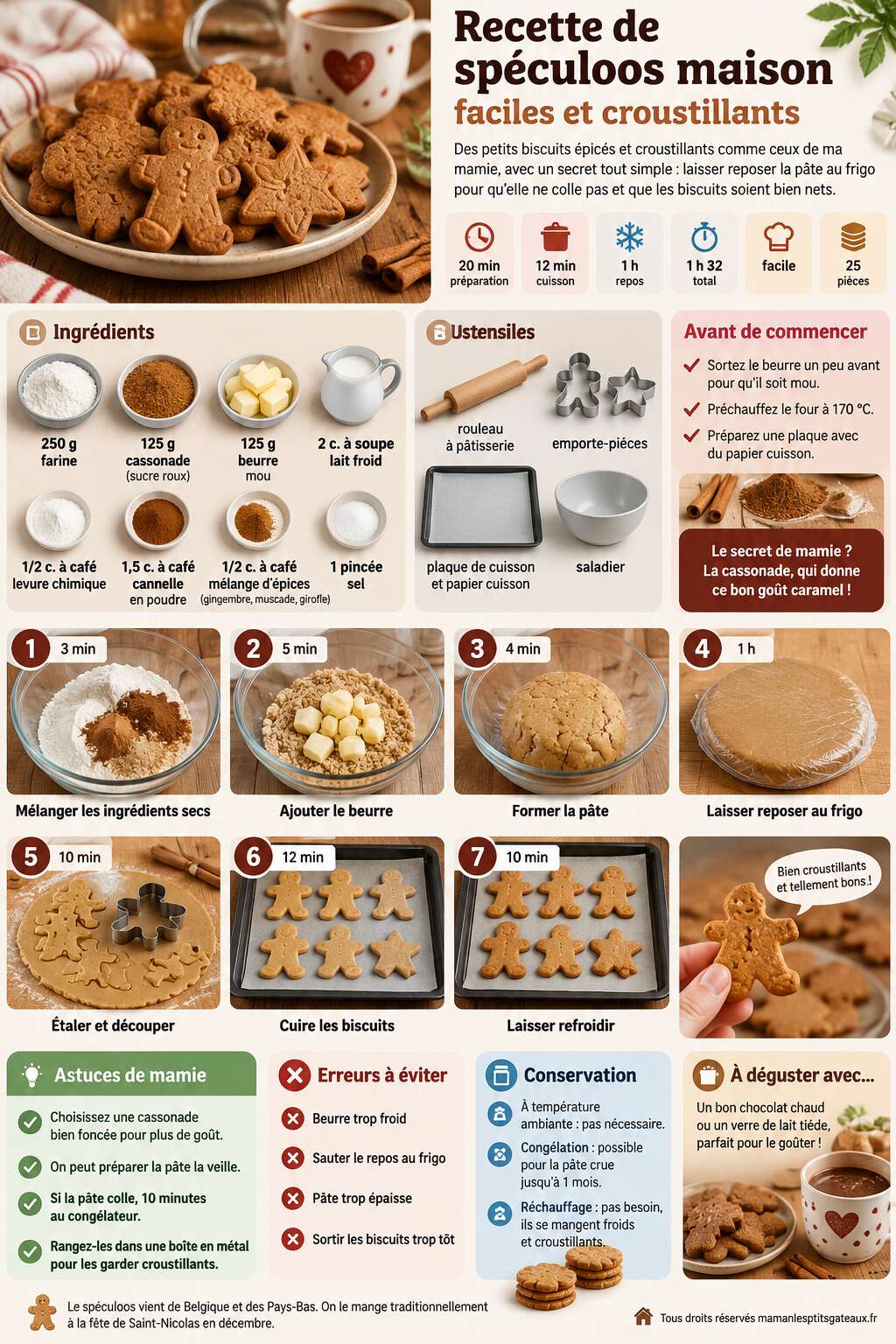 Fiche recette Recette de spéculoos maison faciles et croustillants Fiche recette Recette de spéculoos maison faciles et croustillants