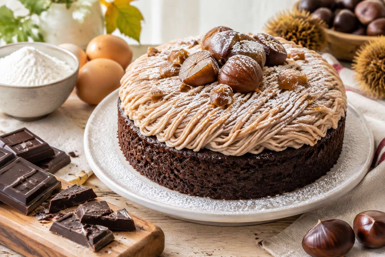 Gâteau au chocolat et crème de marrons : recette savoureuse