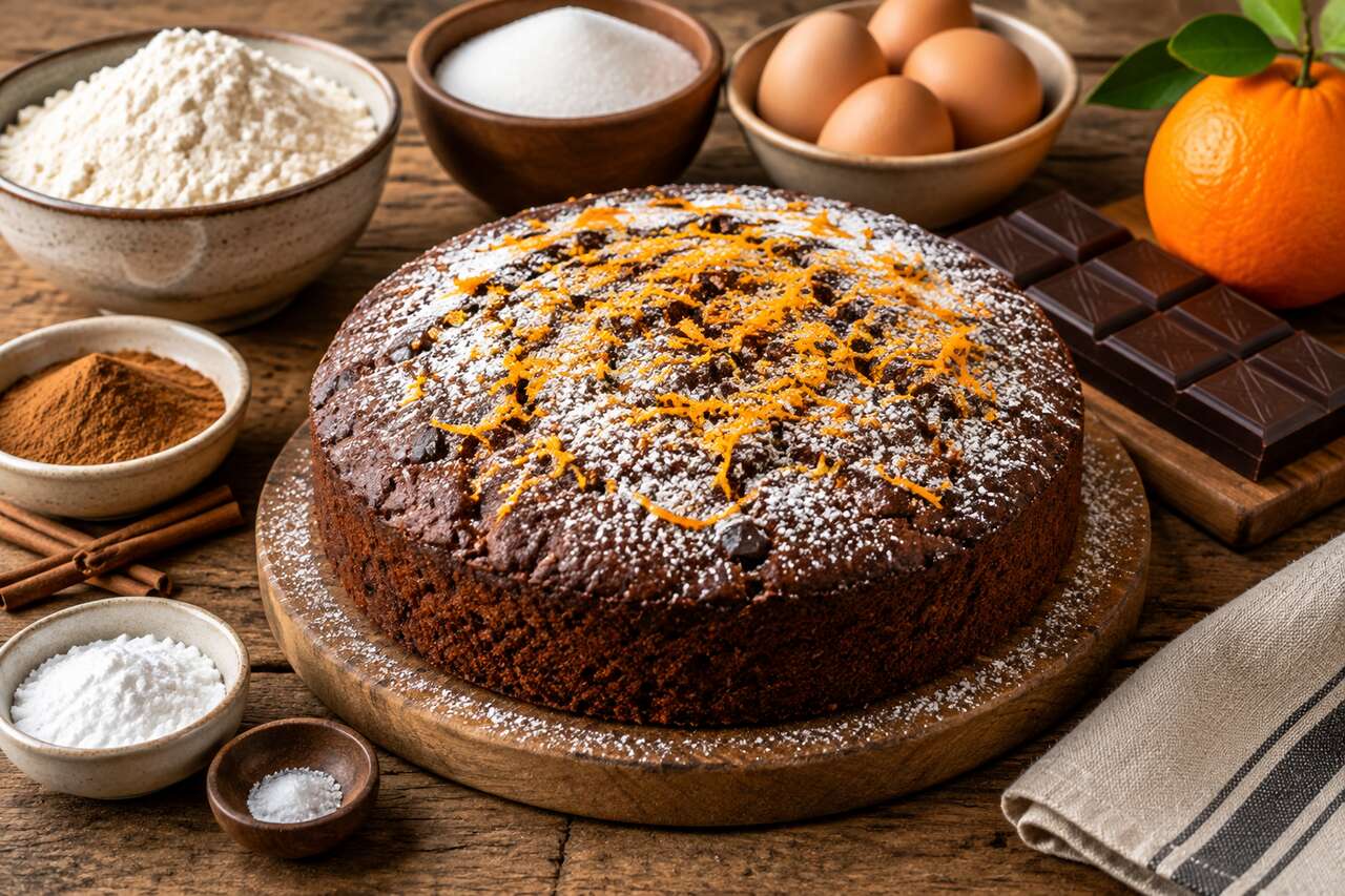 Recette de cake à l'orange, cannelle et chocolat