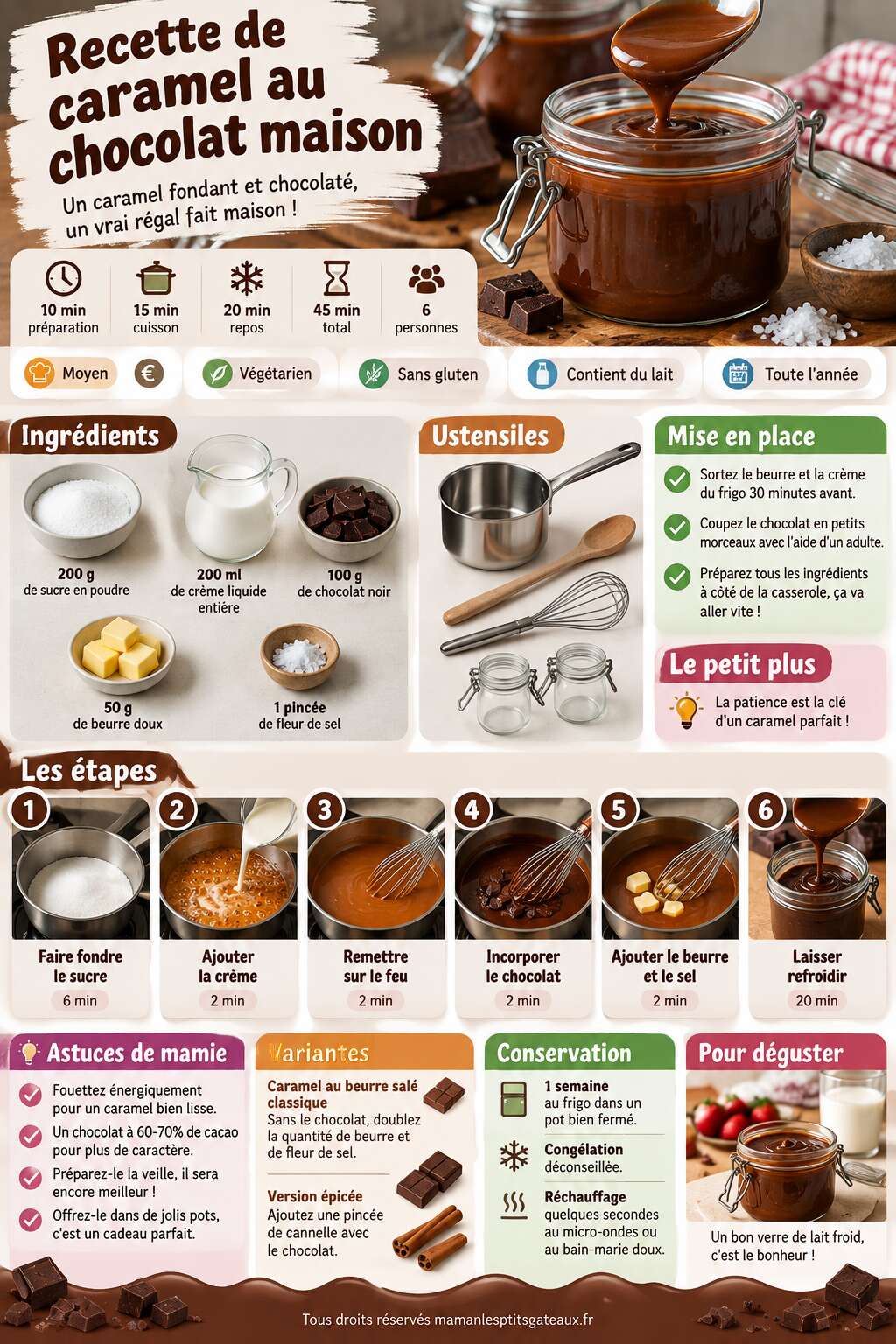 Fiche recette Recette de caramel au chocolat maison