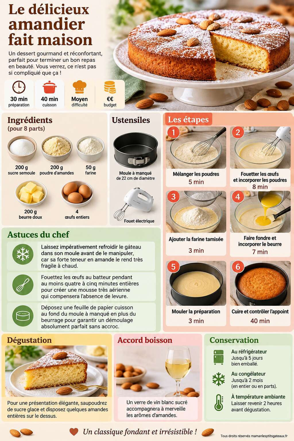 Fiche recette Recette : le délicieux amandier fait maison Fiche recette Recette : le délicieux amandier fait maison