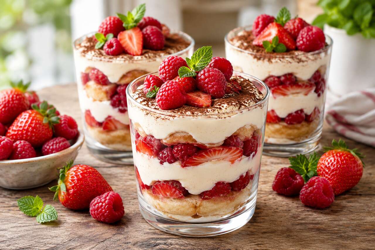 Recette facile de tiramisu aux fruits rouges