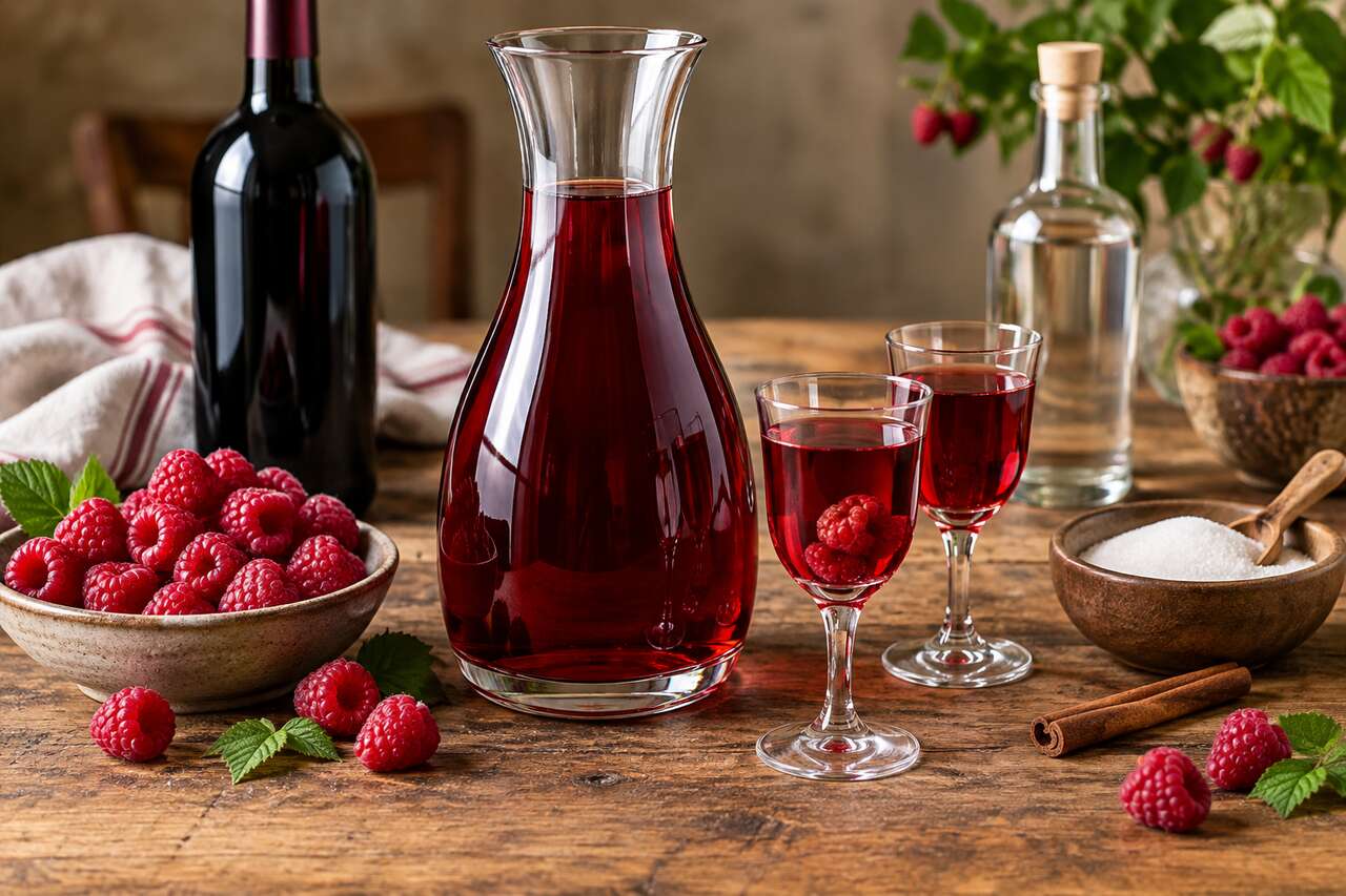 Vin à la framboise maison : recette facile et savoureuse