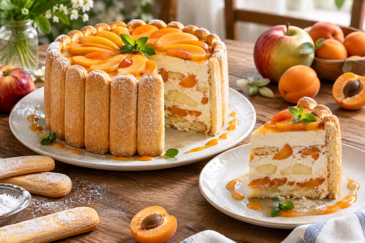 Charlotte aux pommes et abricots : recette gourmande