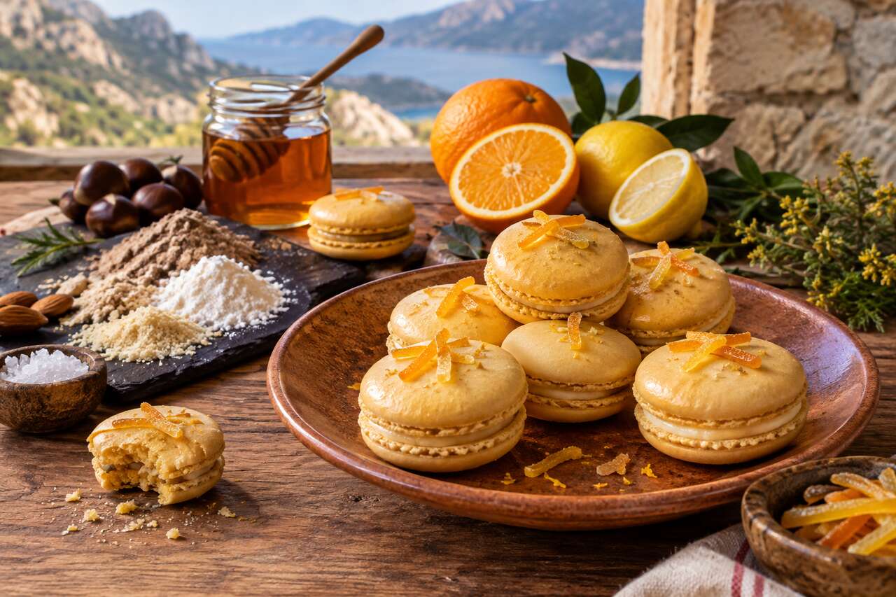 Recette de macarons Kallisté au miel et aux agrumes