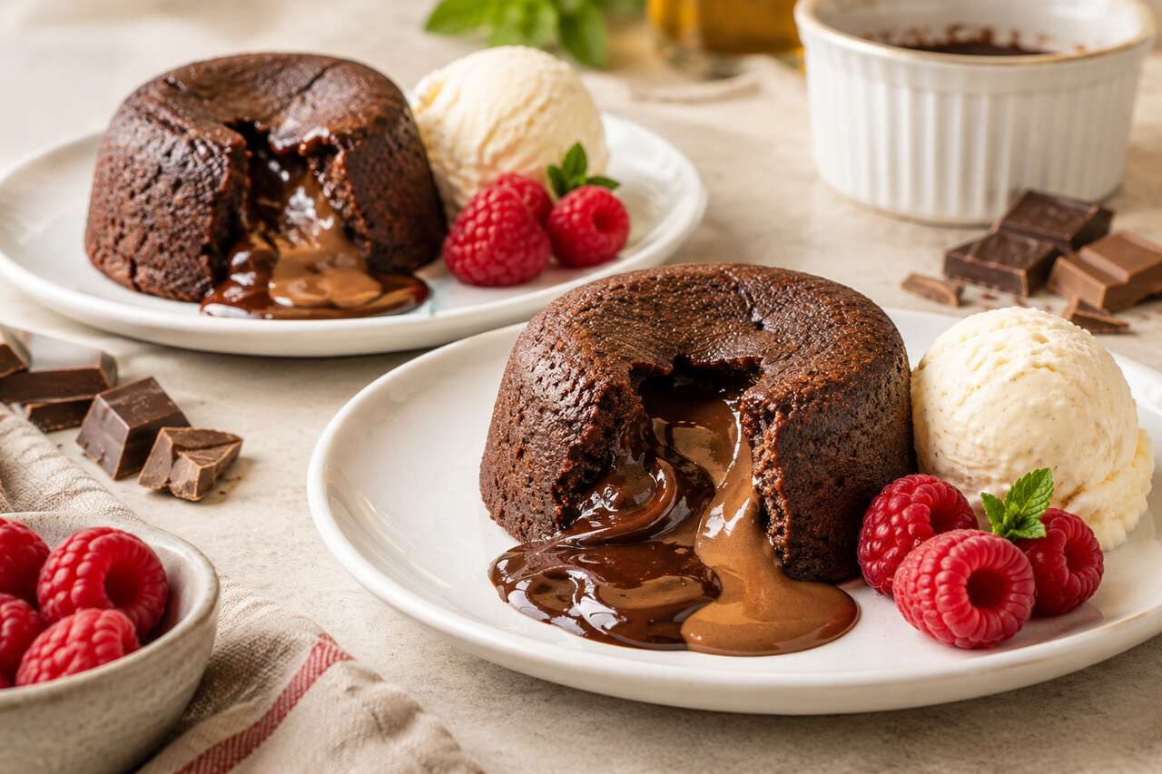 Gâteaux coulants aux deux chocolats : recette gourmande