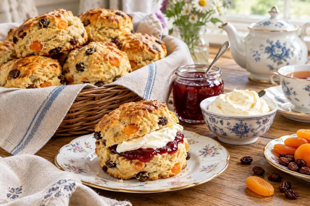 Recette de scones aux raisins et abricots secs