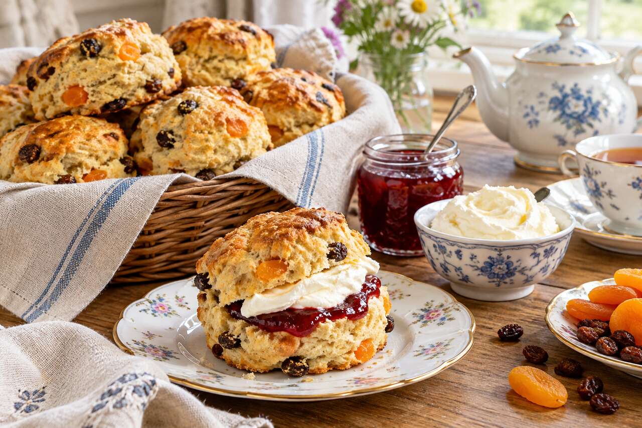 Recette de scones aux raisins et abricots secs